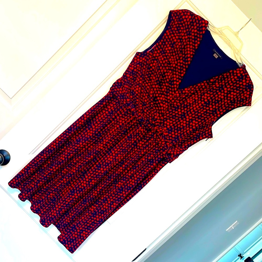 Tommy Hilfiger navy & red matte jersey dress